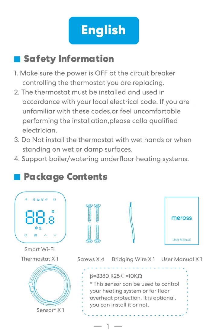 Meross MTS205B (Wi-Fi, Alexa y Google) · Contenido de la caja (manual oficial)