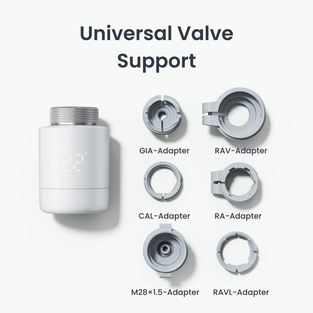 SwitchBot Termostato de Radiador (Bluetooth) · y kit con Hub Mini Matter (2)